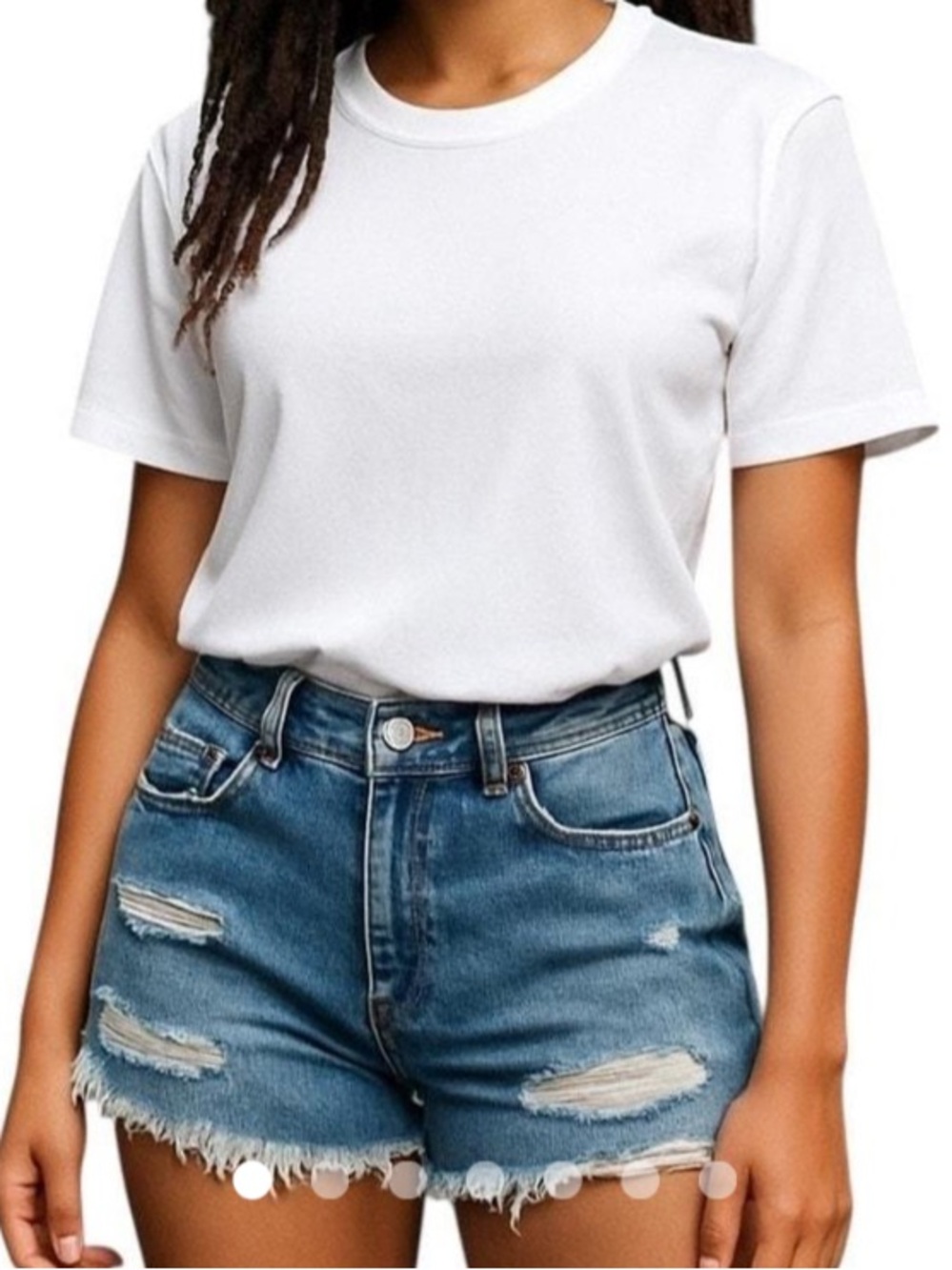 wild fable Blue Distressed High-Rise Jean Shorts